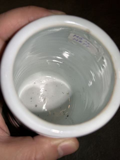 古玩陶瓷清晚期青花山水高士圖筆筒真品鑒賞圖