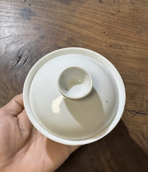 古玩陶瓷白釉蓋碗真品鑒賞圖