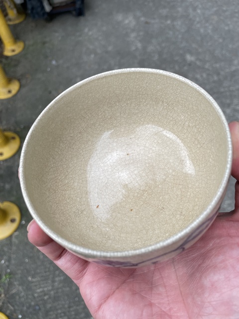 古玩陶瓷馬紋青花杯真品鑒賞圖