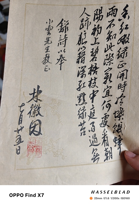 古玩字畫林徽因款詩稿真品鑒賞圖