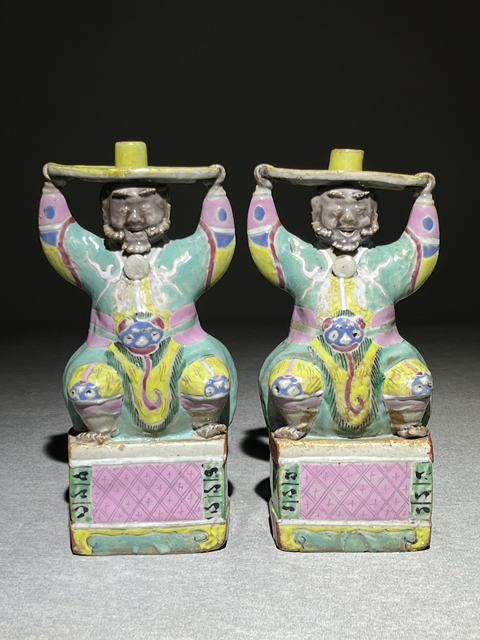 古玩陶瓷粉彩人物塑像拍賣，當前價格18000元