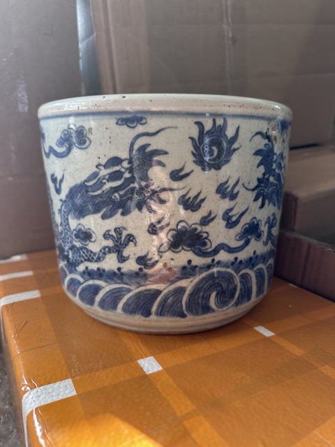 古玩陶瓷青花趕珠龍紋香爐拍賣，當前價格3500元