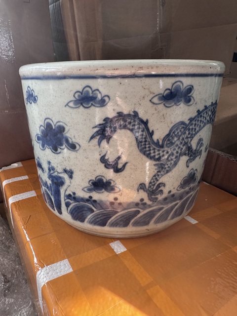 古玩陶瓷青花趕珠龍紋香爐拍賣，當前價格3500元