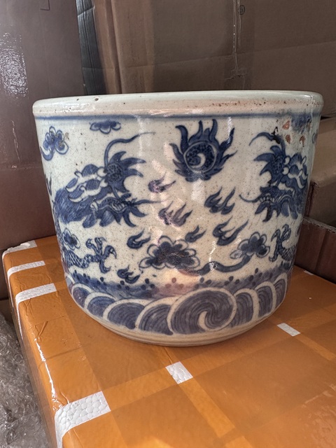 古玩陶瓷青花趕珠龍紋香爐拍賣，當前價格3500元