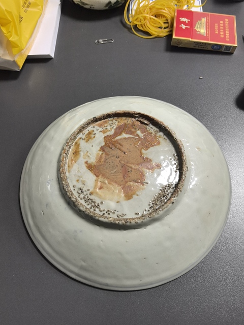 古玩陶瓷青花鳳穿牡丹盤真品鑒賞圖