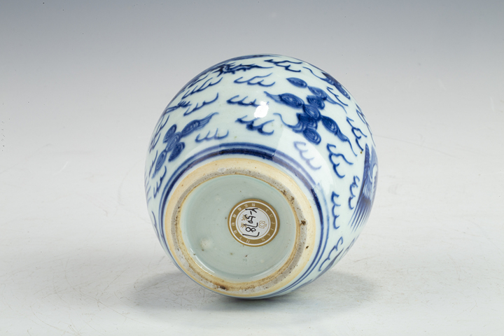 古玩陶瓷清雍乾·青花云鳳紋罐拍賣，當前價格0元