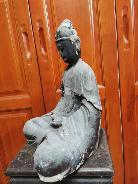 古玩雜項(xiàng)叉手觀音坐像真品鑒賞圖