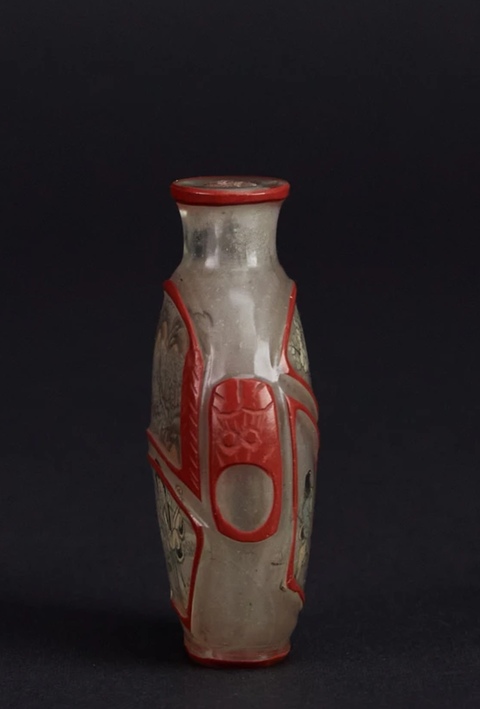 古玩雜項(xiàng)仿古套色料器內(nèi)畫鼻煙壺真品鑒賞圖