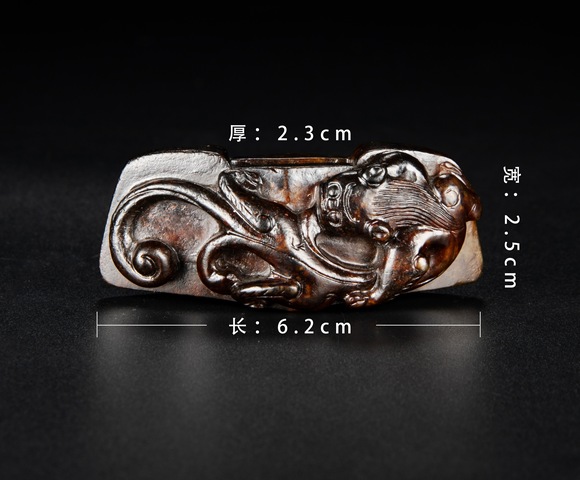 古玩玉器螭龍紋劍格真品鑒賞圖