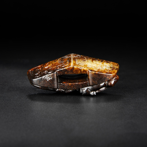 古玩玉器螭龍紋劍格真品鑒賞圖