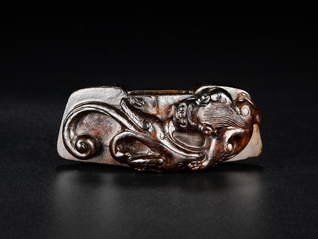 古玩玉器螭龍紋劍格真品鑒賞圖