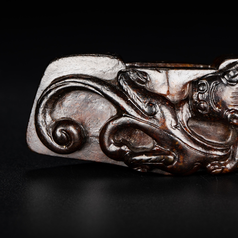 古玩玉器螭龍紋劍格真品鑒賞圖