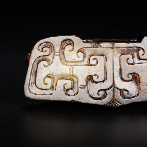 古玩玉器螭龍紋劍格真品鑒賞圖