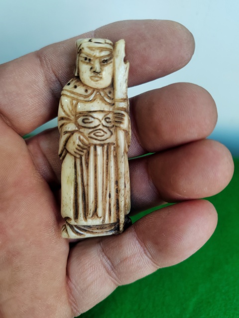 古玩雜項骨雕人物真品鑒賞圖