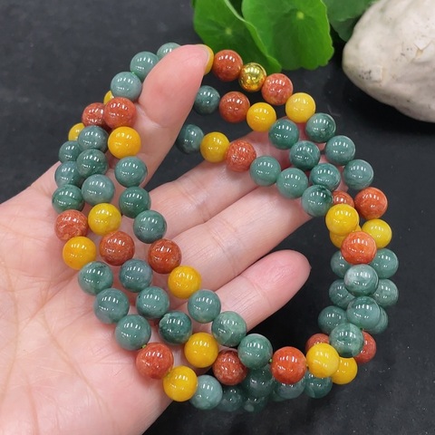 古玩玉器天然翡翠珠串真品鑒賞圖