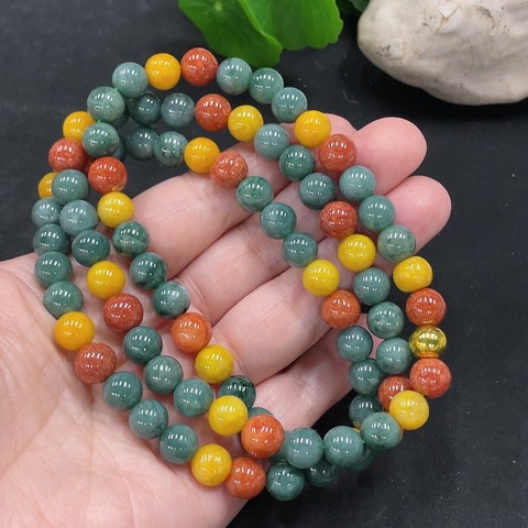 古玩玉器天然翡翠珠串真品鑒賞圖