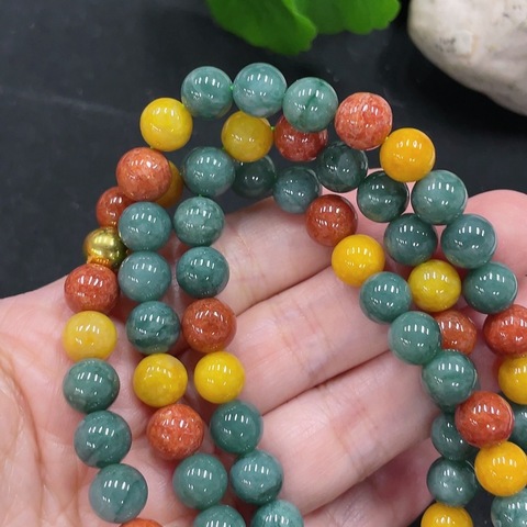 古玩玉器天然翡翠珠串真品鑒賞圖