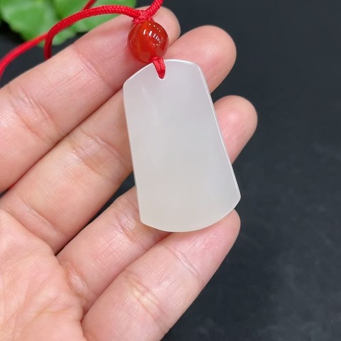 古玩玉器天然和田玉無事牌真品鑒賞圖