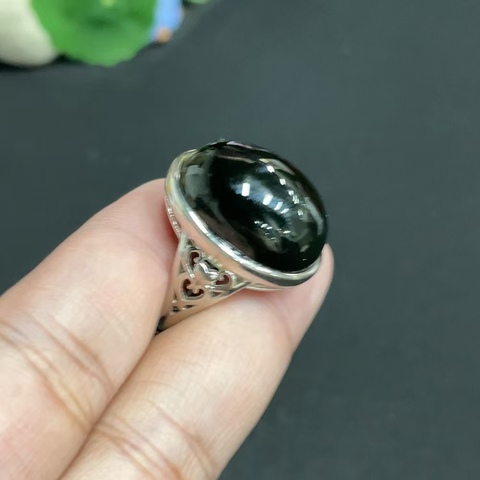 古玩玉器天然和田玉戒指真品鑒賞圖