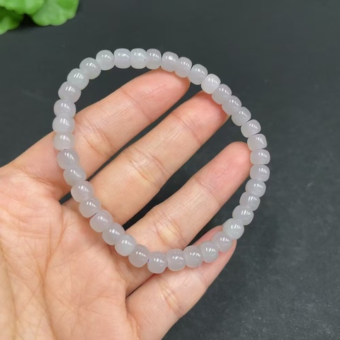 古玩玉器天然和田玉珠串真品鑒賞圖