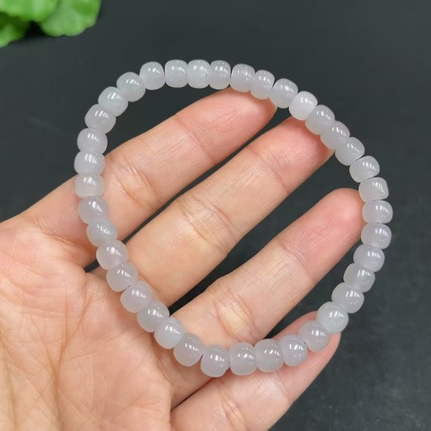 古玩玉器天然和田玉珠串真品鑒賞圖