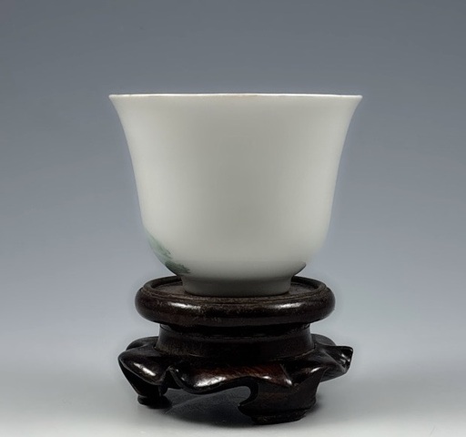 古玩陶瓷【精品推薦】民國.粉彩竹石圖茶杯拍賣，當前價格550元