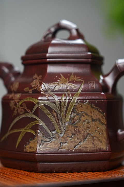 古玩雜項六方竹鼎壺【全手工】紫砂名家任淦庭傳人真品鑒賞圖