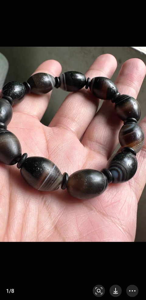 古玩玉器瑪瑙珠串真品鑒賞圖