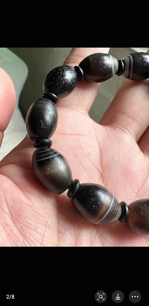 古玩玉器瑪瑙珠串真品鑒賞圖