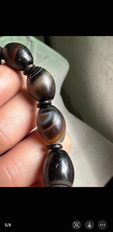 古玩玉器瑪瑙珠串真品鑒賞圖