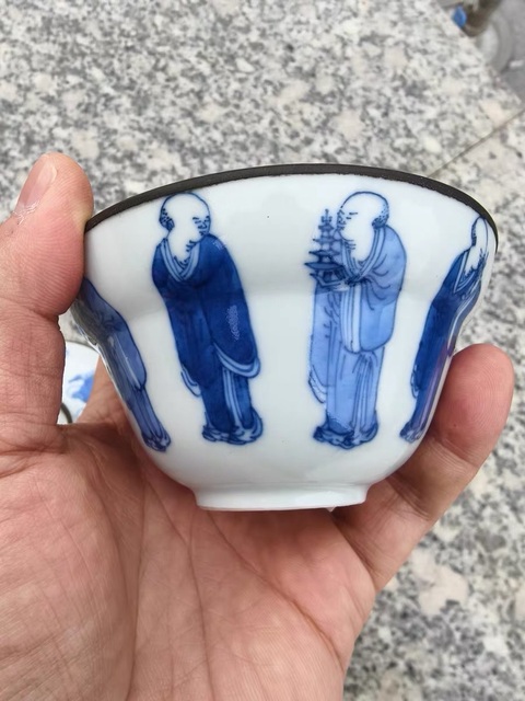 古玩陶瓷青花蓋碗真品鑒賞圖