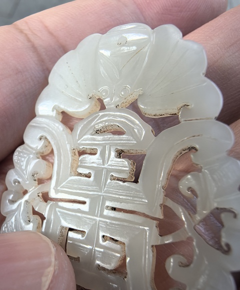 古玩玉器和田玉雕“福壽佩”真品鑒賞圖