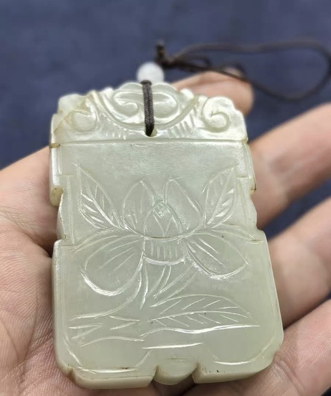 古玩玉器清代花草牌真品鑒賞圖