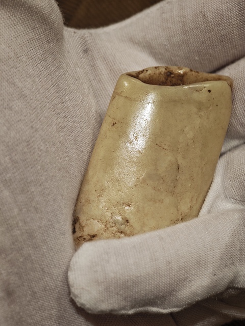 古玩玉器古玉扁珠真品鑒賞圖