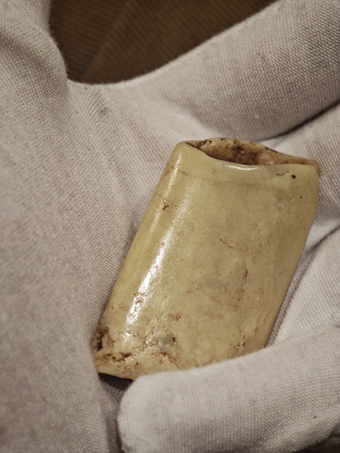 古玩玉器古玉扁珠真品鑒賞圖