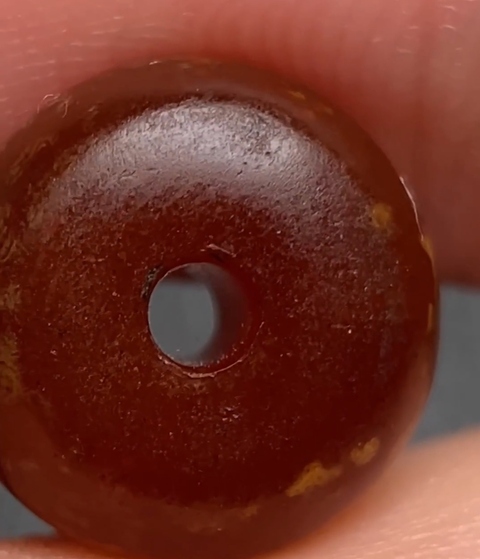 古玩玉器紅瑪瑙珠真品鑒賞圖