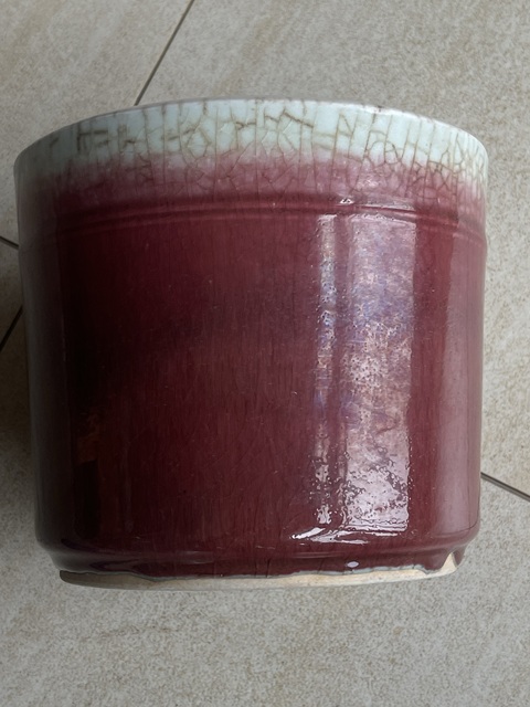 古玩陶瓷郎紅釉直筒爐真品鑒賞圖