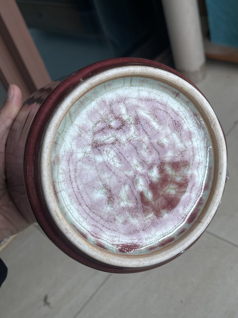 古玩陶瓷郎紅釉直筒爐真品鑒賞圖