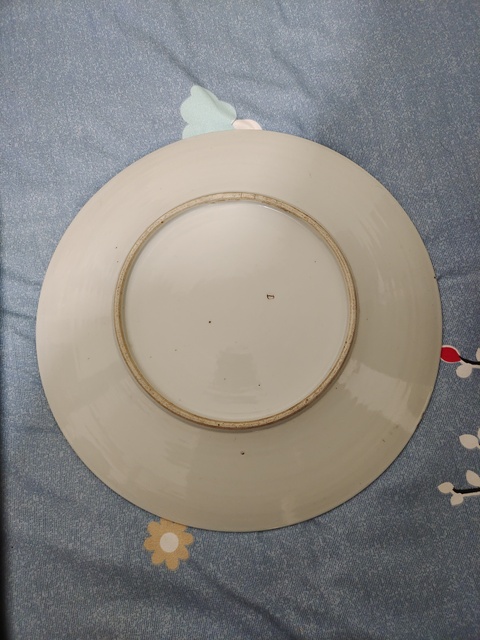 古玩陶瓷青花鳳穿牡丹圖盤真品鑒賞圖