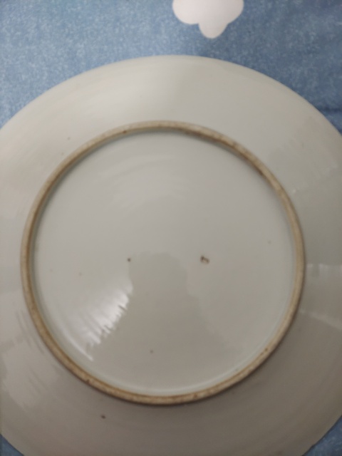 古玩陶瓷青花鳳穿牡丹圖盤真品鑒賞圖