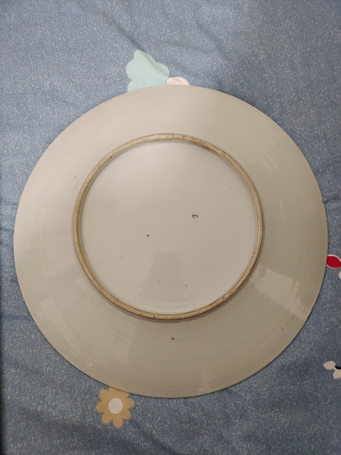 古玩陶瓷青花鳳穿牡丹圖盤真品鑒賞圖