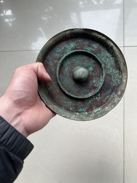 古玩銅器明代弦紋鏡真品鑒賞圖