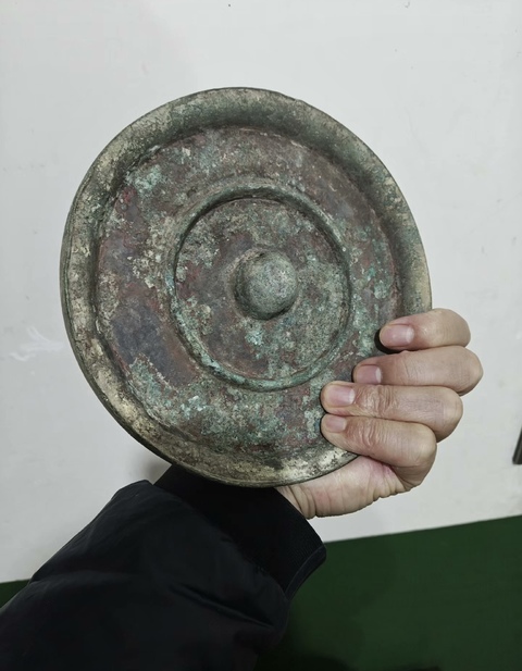 古玩銅器明代弦紋鏡真品鑒賞圖