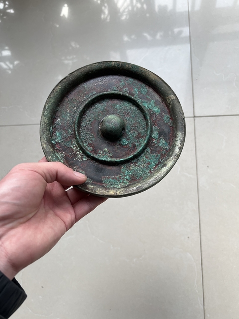 古玩銅器明代旋紋鏡真品鑒賞圖