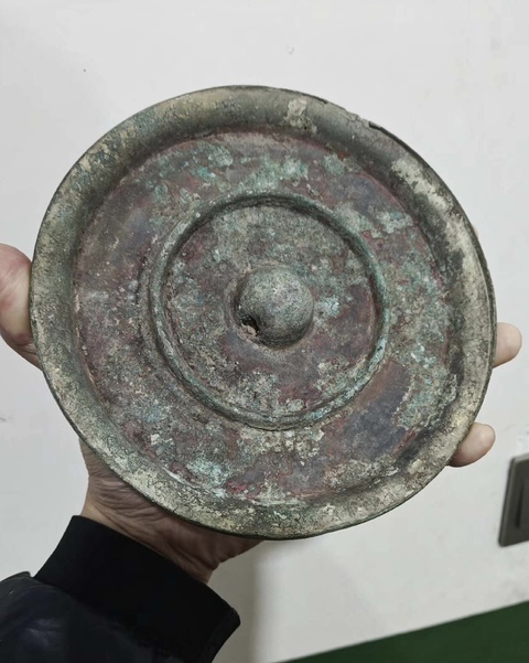 古玩銅器明代旋紋鏡真品鑒賞圖