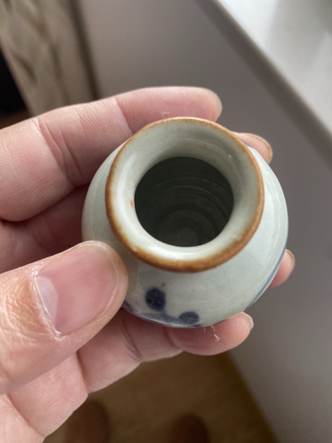 古玩陶瓷順治青花石榴尊真品鑒賞圖