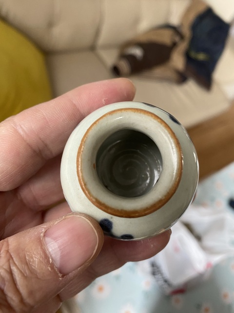 古玩陶瓷順治青花石榴尊真品鑒賞圖