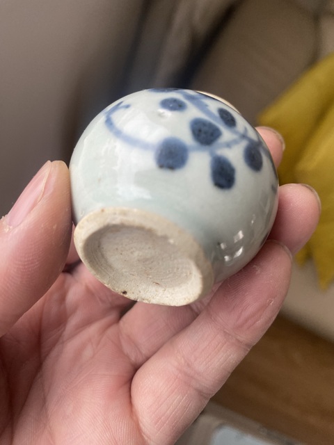 古玩陶瓷順治青花石榴尊真品鑒賞圖