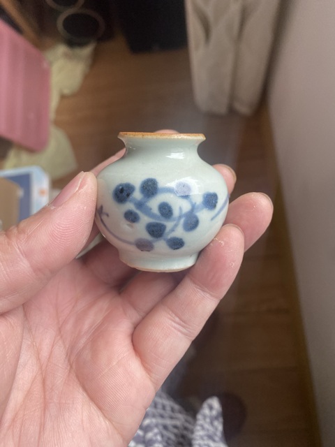 古玩陶瓷順治青花石榴尊真品鑒賞圖