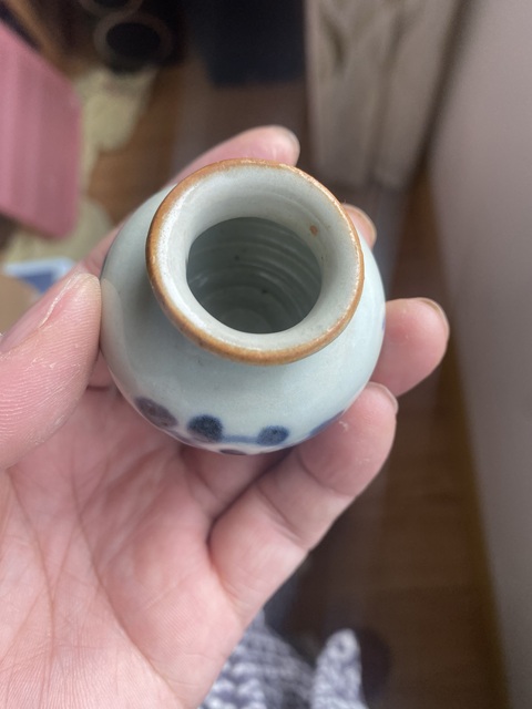 古玩陶瓷順治青花石榴尊真品鑒賞圖